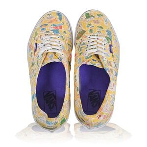 Vans Alice in Wonderland Yellow Character Print Lace Up Sneakers Women 10